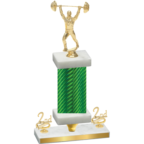 Premium Single Green Carbon Fiber Second Place Weights Trophy