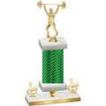Premium Single Green Carbon Fiber Third Place Weights Trophy