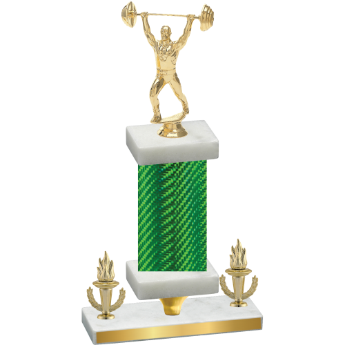 Premium Single Green Carbon Fiber Victory Weights Trophy