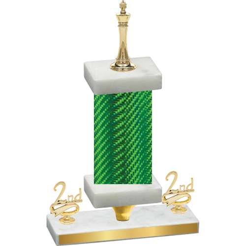 Premium Single Green Carbon Fiber Second Place Chess Trophy