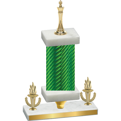 Premium Single Green Carbon Fiber Victory Chess Trophy