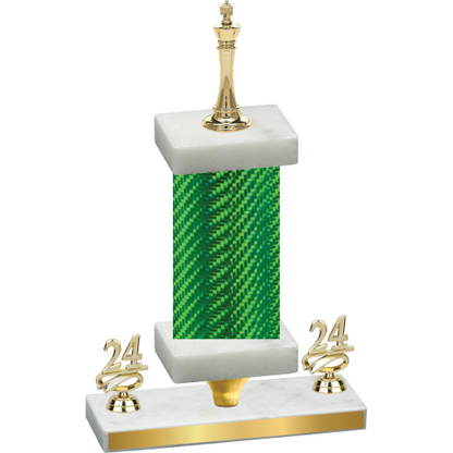Premium Single Green Carbon Fiber Year Chess Trophy