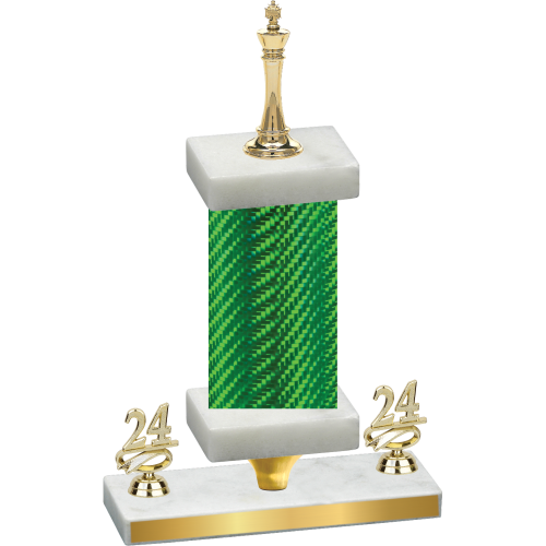 Premium Single Green Carbon Fiber Year Chess Trophy
