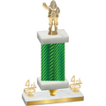 Premium Single Green Carbon Fiber Fourth Place Holiday Trophy