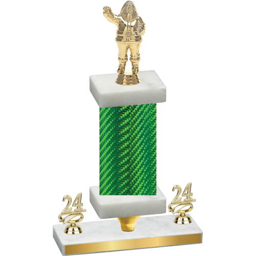 Premium Single Green Carbon Fiber Year Holiday Trophy