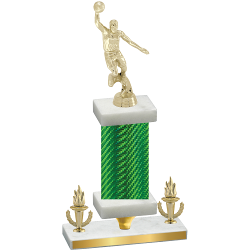 Premium Single Green Carbon Fiber Victory Basketball Trophy