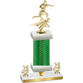 Premium Single Green Carbon Fiber Year Flag Football Trophy