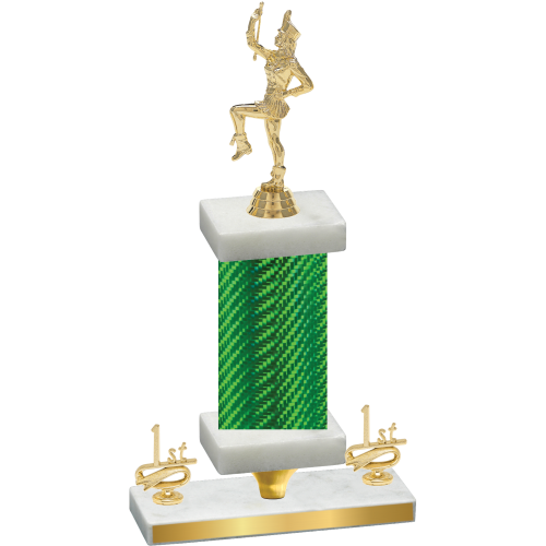 Premium Single Green Carbon Fiber First Place Majorette Trophy