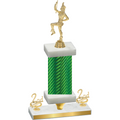 Premium Single Green Carbon Fiber Second Place Majorette Trophy