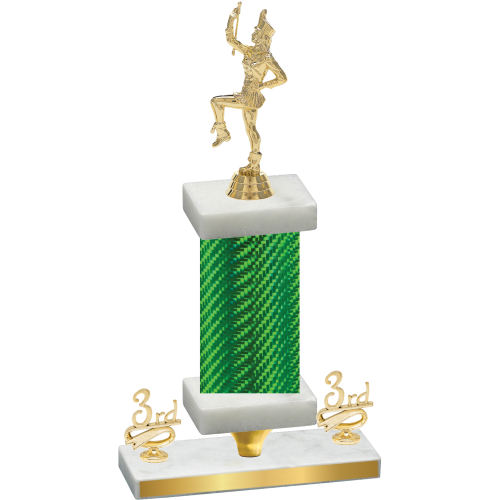 Premium Single Green Carbon Fiber Third Place Majorette Trophy