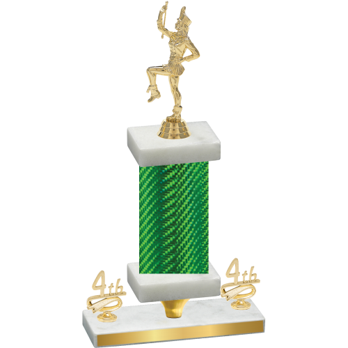Premium Single Green Carbon Fiber Fourth Place Majorette Trophy