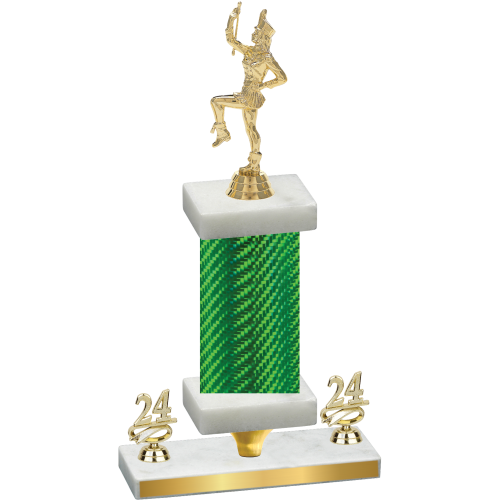 Premium Single Green Carbon Fiber Year Majorette Trophy