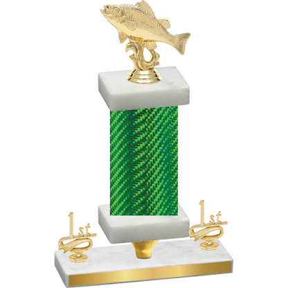 Premium Single Green Carbon Fiber First Place Fishing Trophy