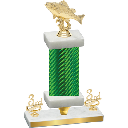 Premium Single Green Carbon Fiber Third Place Fishing Trophy