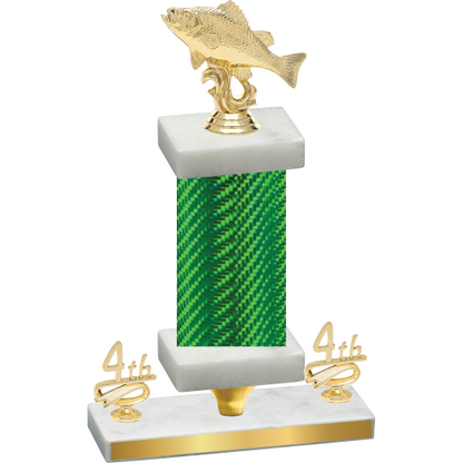 Premium Single Green Carbon Fiber Fourth Place Fishing Trophy