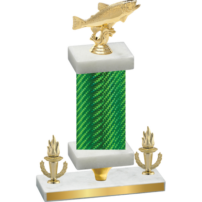 Premium Single Green Carbon Fiber Victory Fishing Trophy