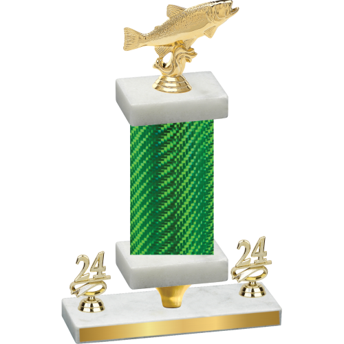 Premium Single Green Carbon Fiber Year Fishing Trophy