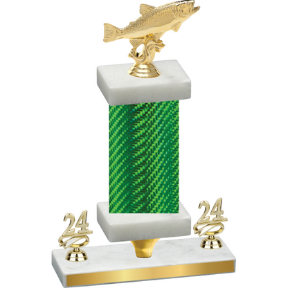 Premium Single Green Carbon Fiber Year Fishing Trophy