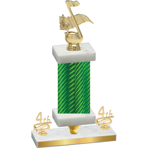 Premium Single Green Carbon Fiber Fourth Place Music Trophy