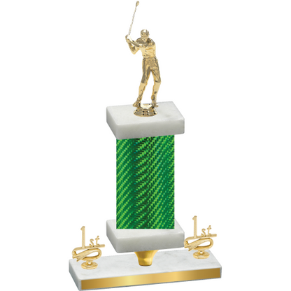 Premium Single Green Carbon Fiber First Place Golf Trophy