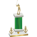 Premium Single Green Carbon Fiber Victory Golf Trophy