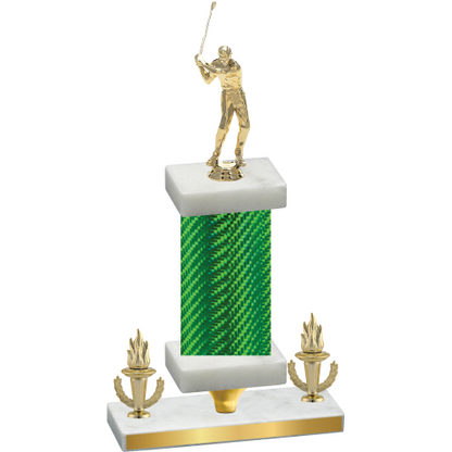 Premium Single Green Carbon Fiber Victory Golf Trophy