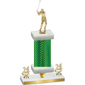 Premium Single Green Carbon Fiber Year Golf Trophy