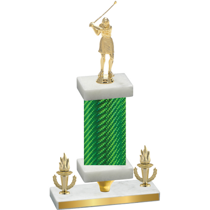 Premium Single Green Carbon Fiber Victory Golf Trophy