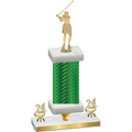Premium Single Green Carbon Fiber Year Golf Trophy