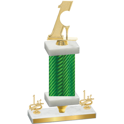 Premium Single Green Carbon Fiber First Place Golf Trophy