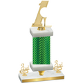 Premium Single Green Carbon Fiber Third Place Golf Trophy