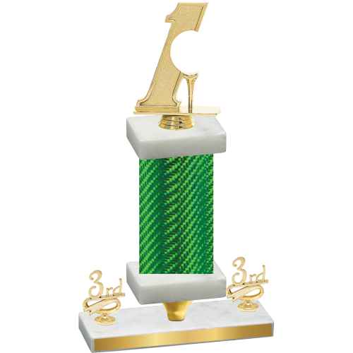 Premium Single Green Carbon Fiber Third Place Golf Trophy