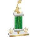 Premium Single Green Carbon Fiber Fourth Place Golf Trophy