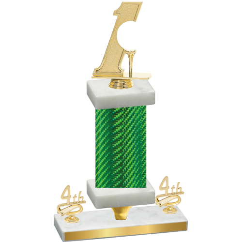 Premium Single Green Carbon Fiber Fourth Place Golf Trophy