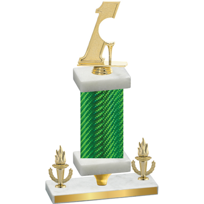 Premium Single Green Carbon Fiber Victory Golf Trophy