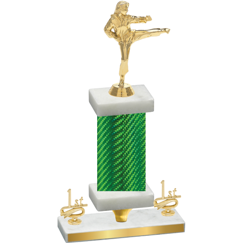 Premium Single Green Carbon Fiber First Place Karate Trophy
