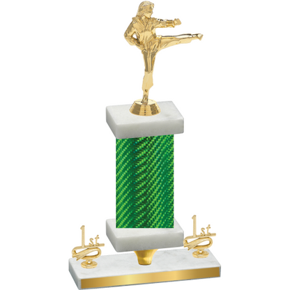 Premium Single Green Carbon Fiber First Place Karate Trophy