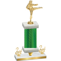 Premium Single Green Carbon Fiber Second Place Karate Trophy