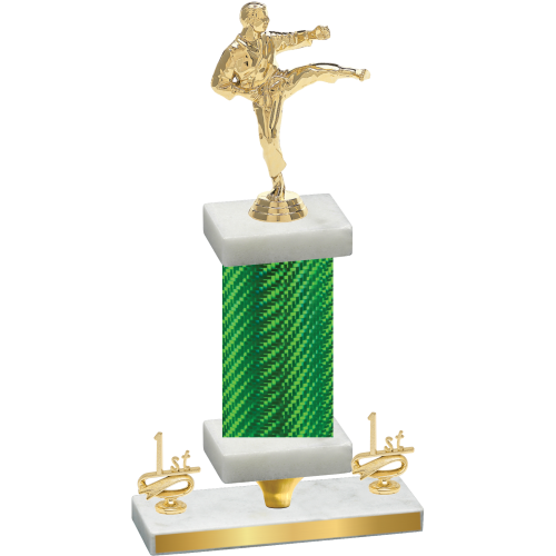 Premium Single Green Carbon Fiber First Place Karate Trophy