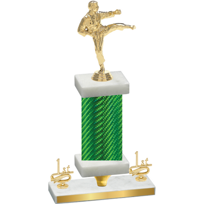 Premium Single Green Carbon Fiber First Place Karate Trophy