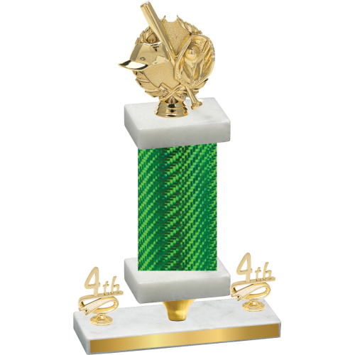 Premium Single Green Carbon Fiber Fourth Place Baseball Trophy