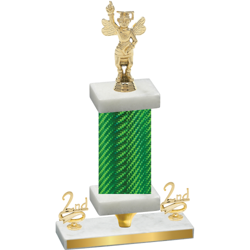 Premium Single Green Carbon Fiber Second Place Academics Trophy
