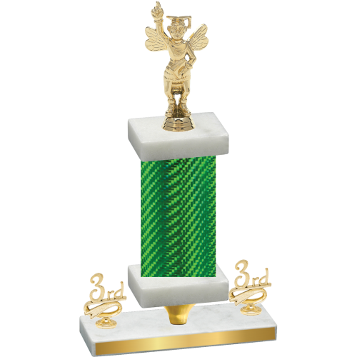 Premium Single Green Carbon Fiber Third Place Academics Trophy