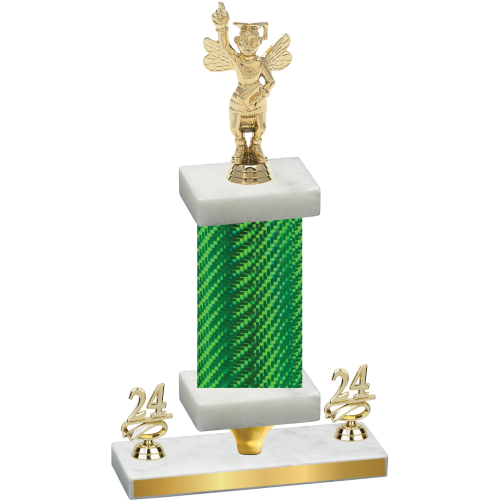 Premium Single Green Carbon Fiber Year Academics Trophy