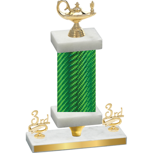 Premium Single Green Carbon Fiber Third Place Academics Trophy