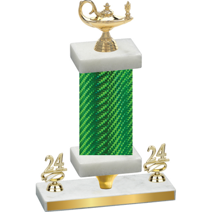 Premium Single Green Carbon Fiber Year Academics Trophy