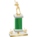 Premium Single Green Carbon Fiber First Place Softball Trophy
