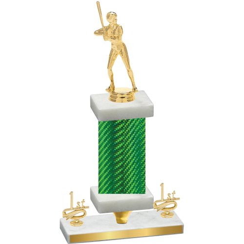 Premium Single Green Carbon Fiber First Place Softball Trophy
