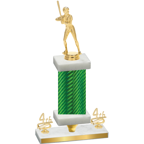Premium Single Green Carbon Fiber Fourth Place Softball Trophy