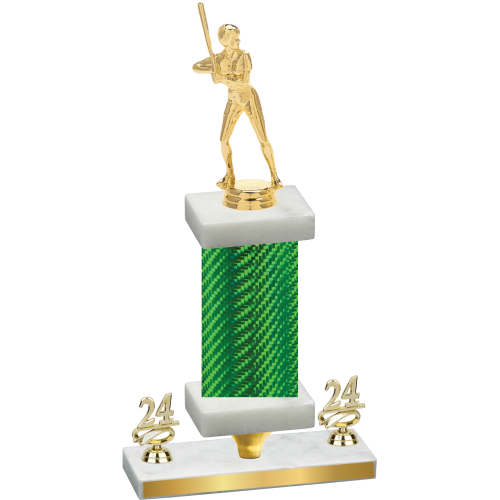 Premium Single Green Carbon Fiber Year Softball Trophy